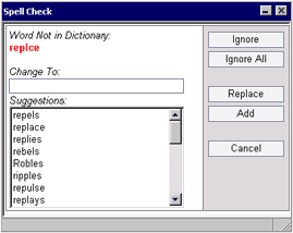 Spell Checker dialog